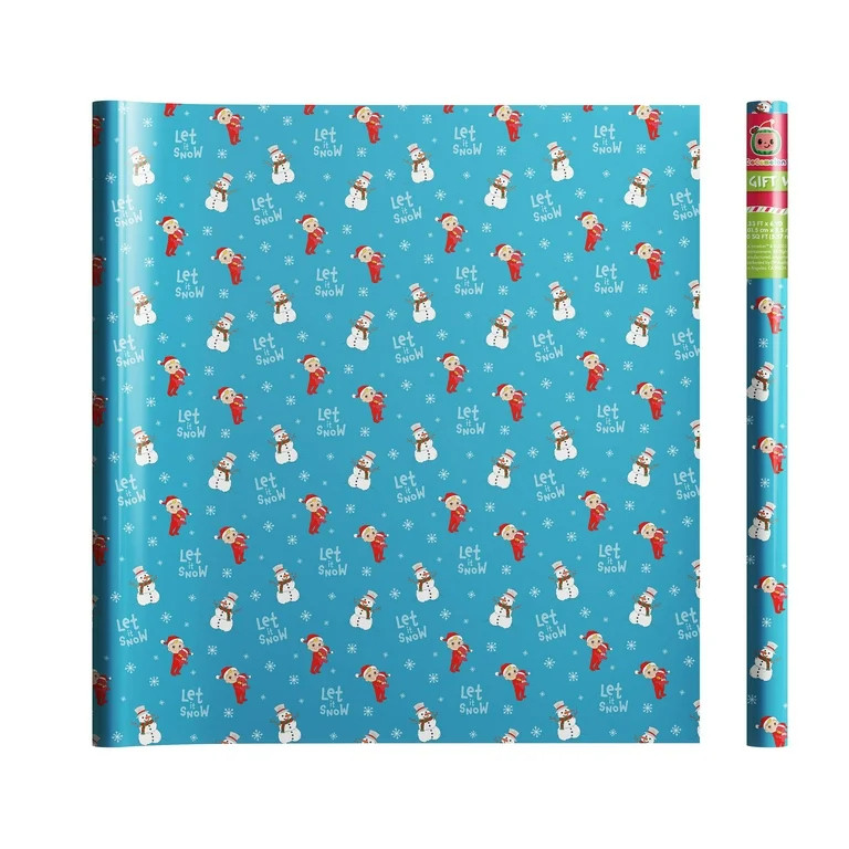 Cocomelon Themed Gift Wrap - Blue, 60 Sq.ft. Wrapping Paper for Christmas, Holidays & Birthdays | Walmart (US)