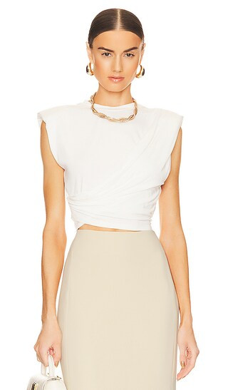 Estelle Crop T Shirt in White | Revolve Clothing (Global)