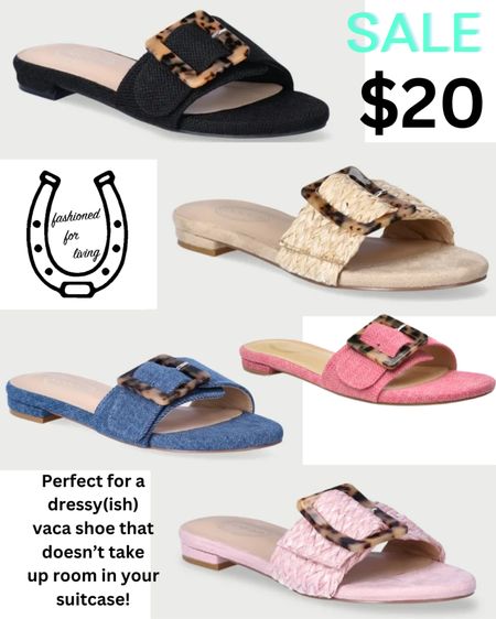 Slide sandal.

Walmart finds. Scoop. Vacation shoe. Dressy sandals. Easter shoes. Vacation style. Affordable vaca finds. Spring break shoes. 

#LTKfindsunder50 #LTKshoecrush #LTKsalealert