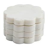 Mud Pie Scallop Marble Coaster Set, 4" x 4", WHITE | Amazon (US)