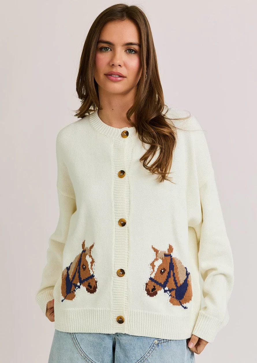 NEW!! "HORSE" Graphic Long Sleeve Cardigan! | Glitzy Bella