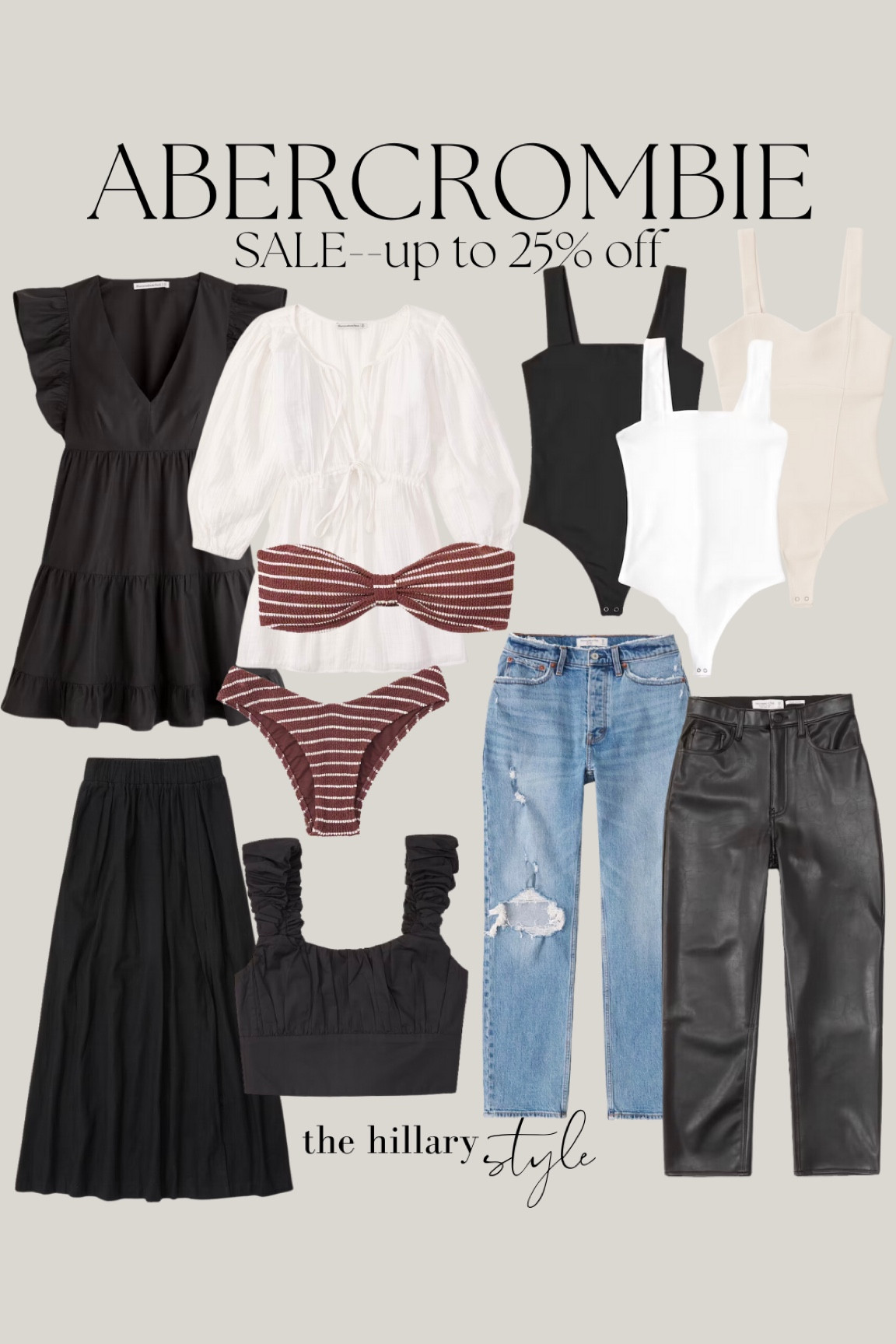 Abercrombie: Sale Up to 25% Off. Black dress, leather leggings, faux leather pants, denim, boyfriend jeans, maxi skirt, midi skirt, matching set, bodysuit, swim cover up, two piece swim, swimwear, summer outfit, vacation outfit, resort wear, summer basics, summer fashion sale, swim sale.

#LTKstyletip #LTKSeasonal #LTKsalealert