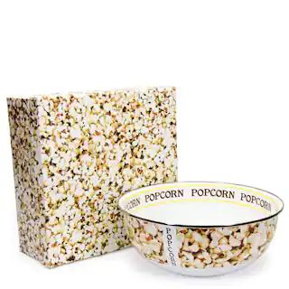 Golden Rabbit Popcorn 4.5 qt. Enamelware Popcorn Bowl with Gift Box, White | The Home Depot