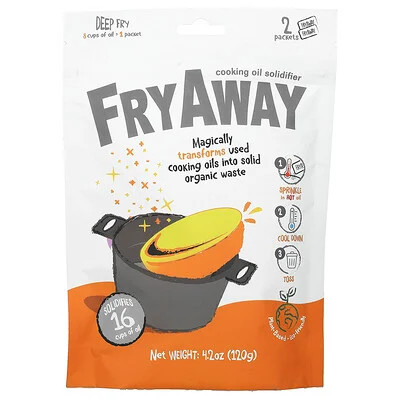 FryAway, Cooking Oil Solidifier, Deep Fry, 2 Packets, 4.2 oz (120 g) | iHerb
