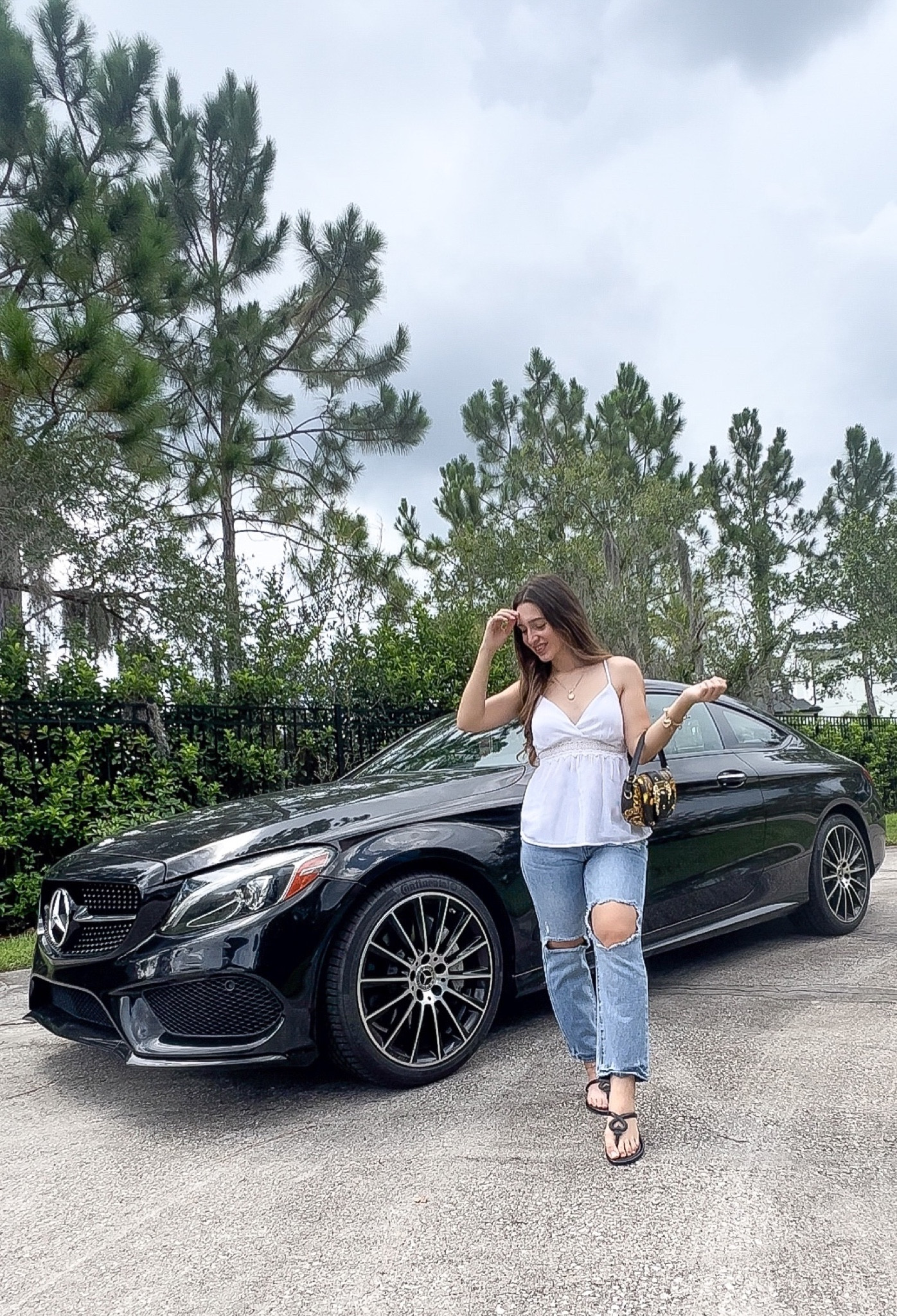 Style guide: everyday casual outfits. Gorgeous Walmart find lace cami with a babydoll ruffle style. Paired with my Hollister jeans: Hollister distressed mom jeans and Kate Spade flat sandals. Go to summer bag is the Versace Jean Couture crossbody bag. Gold jewelry linked too. Xoxo

#summer #jean #momjeans #eyelet #babydoll #ruffle #white #whitedress #distressed #sandals #flipflops #heart #LTKworkwear 

#LTKtravel #LTKsalealert #LTKitbag