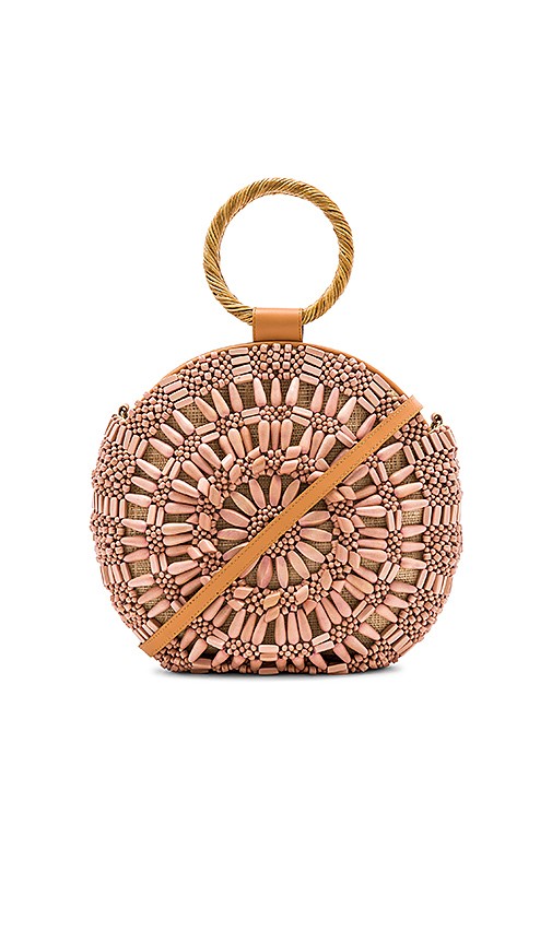 Aranaz Sunburst Round Tote in Blush | Revolve Clothing (Global)