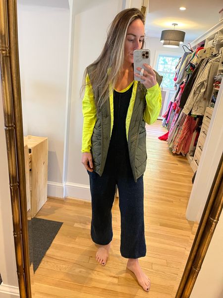 Spring Overalls | neon long sleeve active shirt | quilted vest (old from Walmart)

#LTKstyletip #LTKSeasonal #LTKfindsunder50