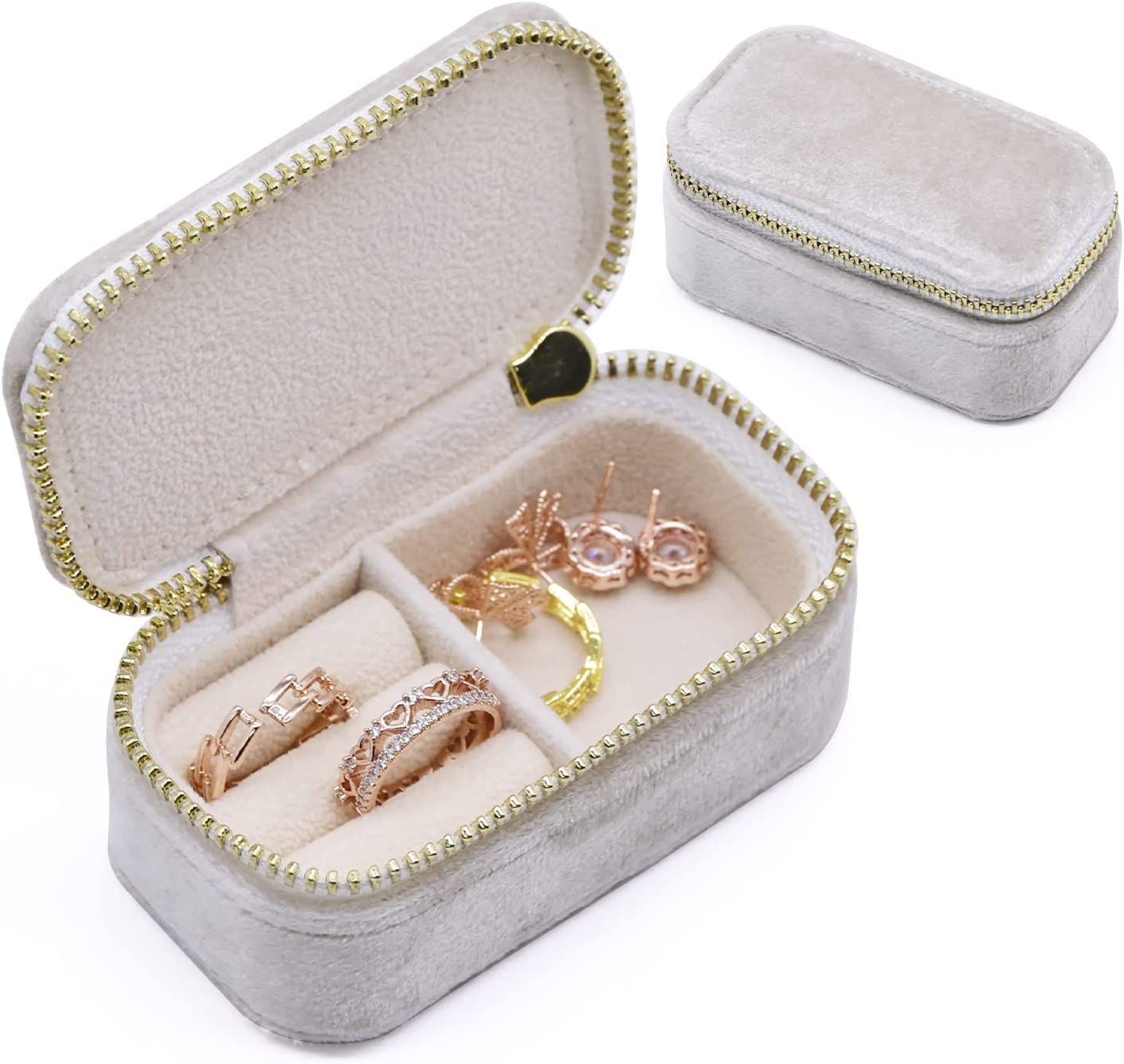 Velvet Small Jewelry Travel Box, TAIMY Mini Jewelry Travel Case for Women Girls, Portable Travel ... | Amazon (US)