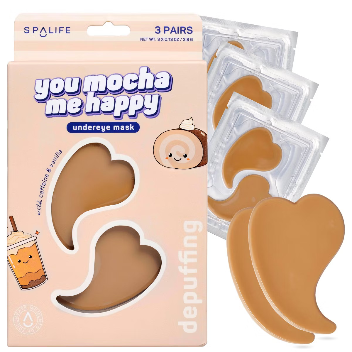 SpaLife Depuffing Undereye Mask - You Mocha Me Happy - 3ct | Target