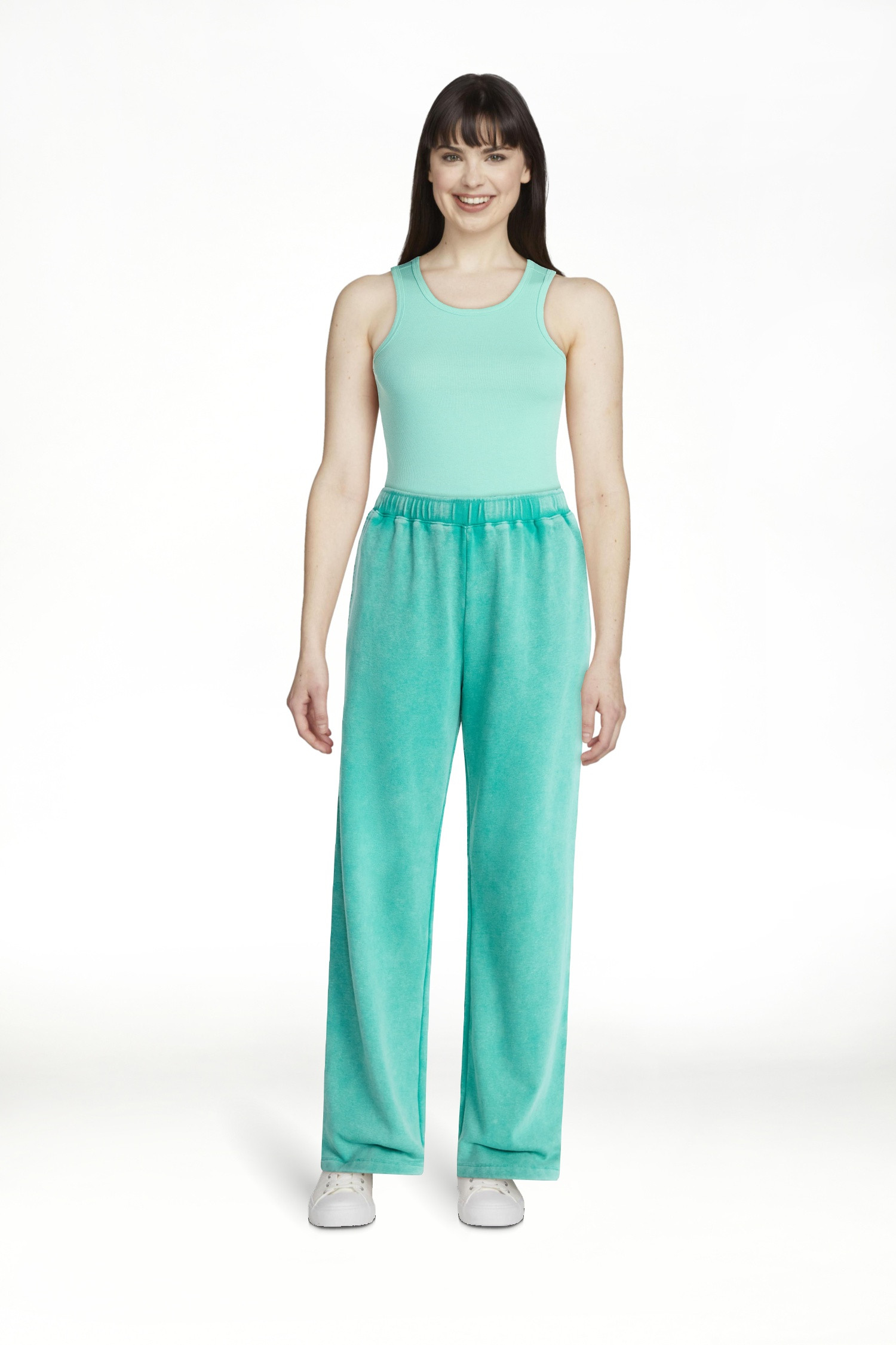 No Boundaries Washed Fleece Wide Leg Pants, 31" Inseam, Women's XXS-XXL | Walmart (US)