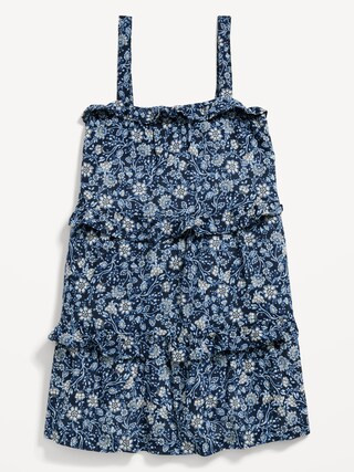 Printed Sleeveless Tiered Swing Dress for Girls | Old Navy (US)