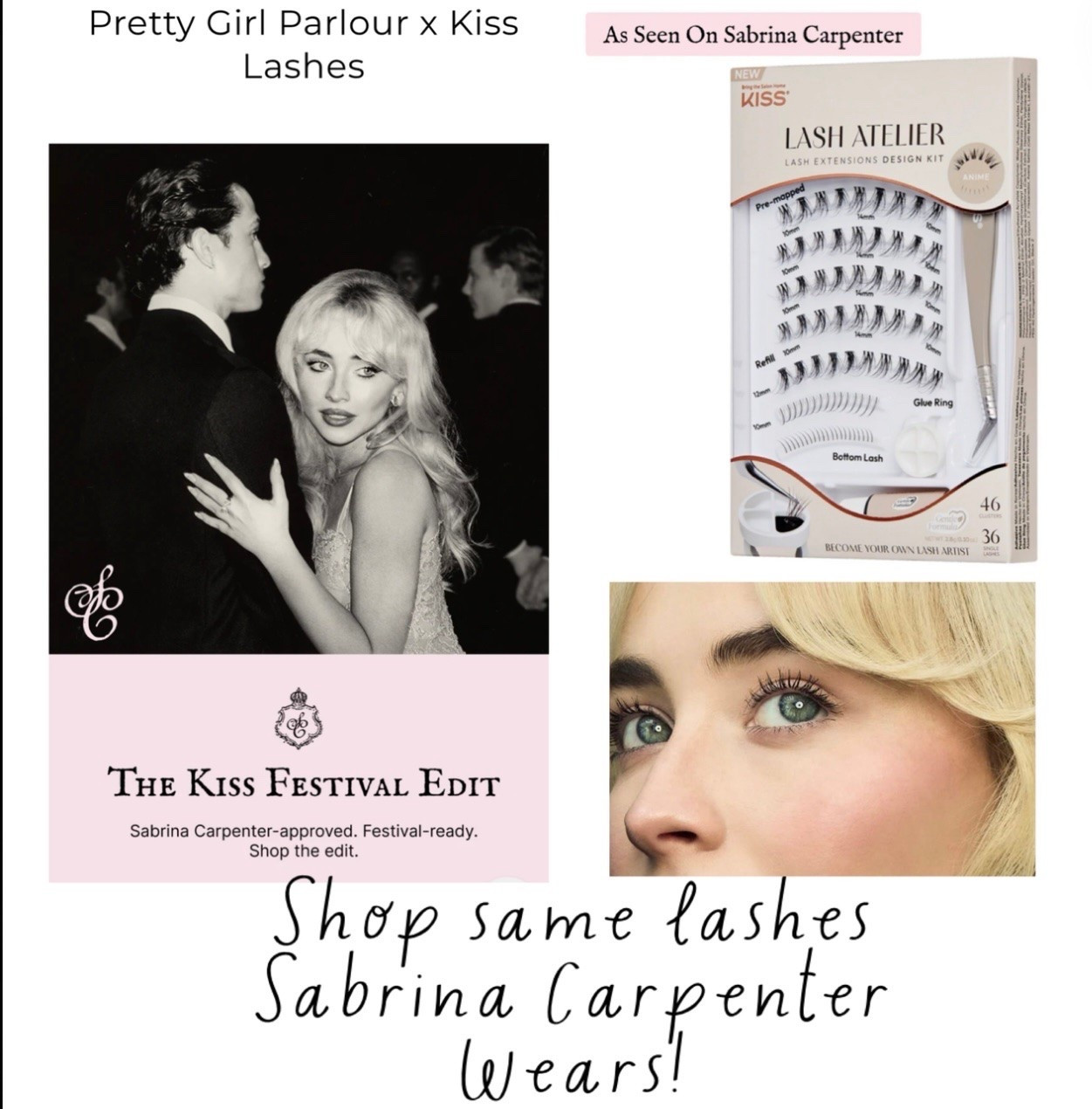 Get exclusive lashes like Sabrina Carpenter, easy at home with Kiss!