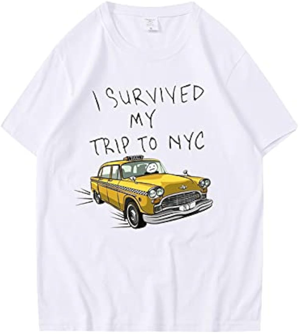 I Survived My Trip to NYC Unisex Shirt Round Neck top T-Shirt Fashion Short-Sleeved Pure Cotton L... | Amazon (US)