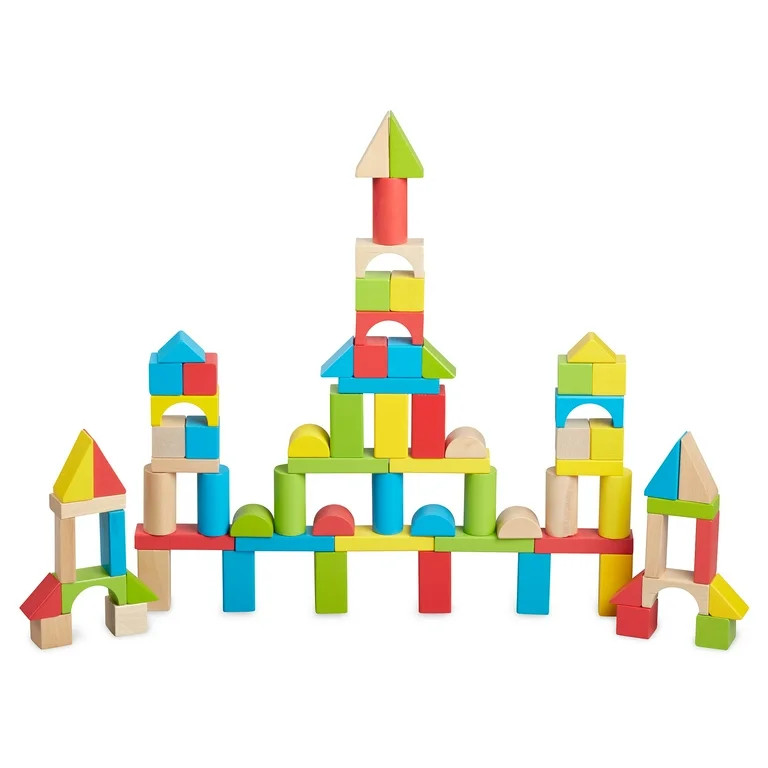 Melissa & Doug 75 Multi-Colored Wooden Blocks | Walmart (US)