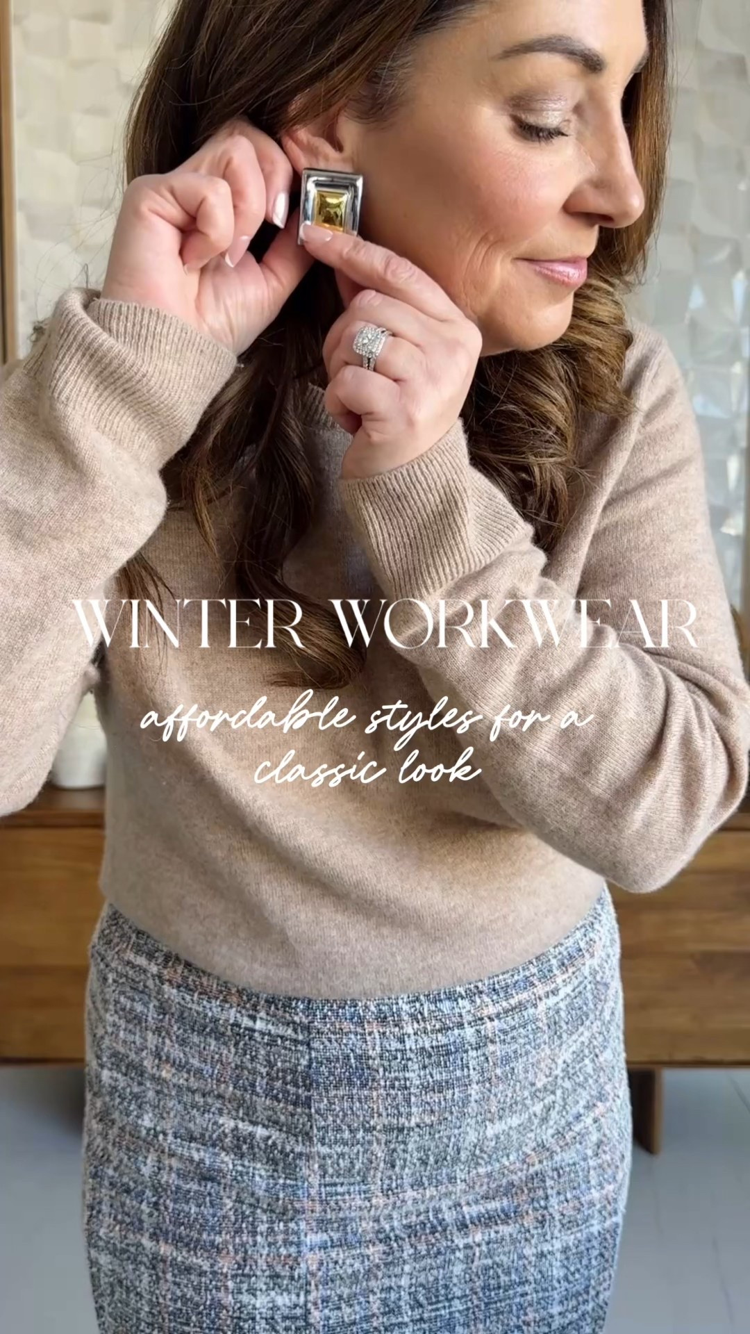 Winter workwear outfit Wearing Large in jacket & sweater, XL in skirt - size up. 

#LTKWorkwear #LTKOver40 #LTKMidsize