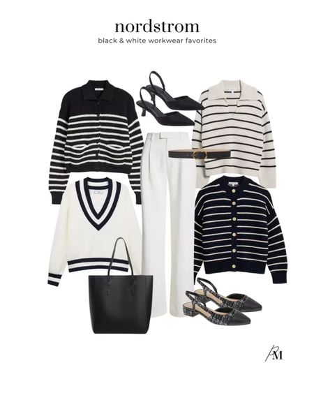 Loving these black and white work wear options from Nordstrom. The stretch terry wide leg pants go with any top. Pair with a classic black shoe and black tote for work.

#LTKstyletip #LTKworkwear #LTKshoecrush