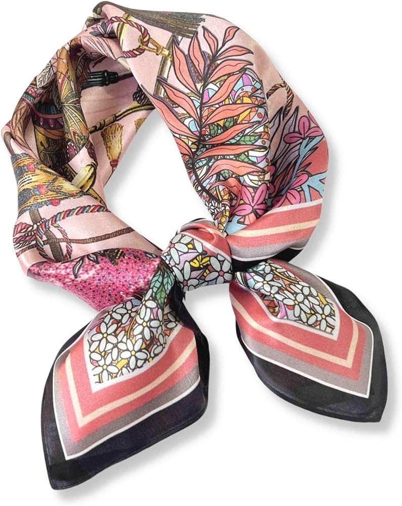 PoeticEHome 100% Pure Mulberry Silk Square Scarf 27"x27" Women Neckerchief Headscarf Gift Packed | Amazon (US)