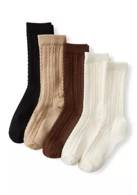 Steve Madden Women's Mix Texture Crew Socks Set | Belk