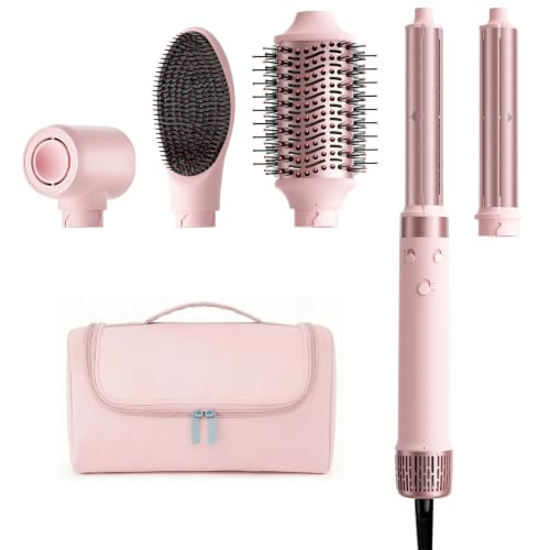 MESCOMB 5-in-1 Dual Voltage Hair Dryer Brush for Travel with Storage Bag | Amazon (US)