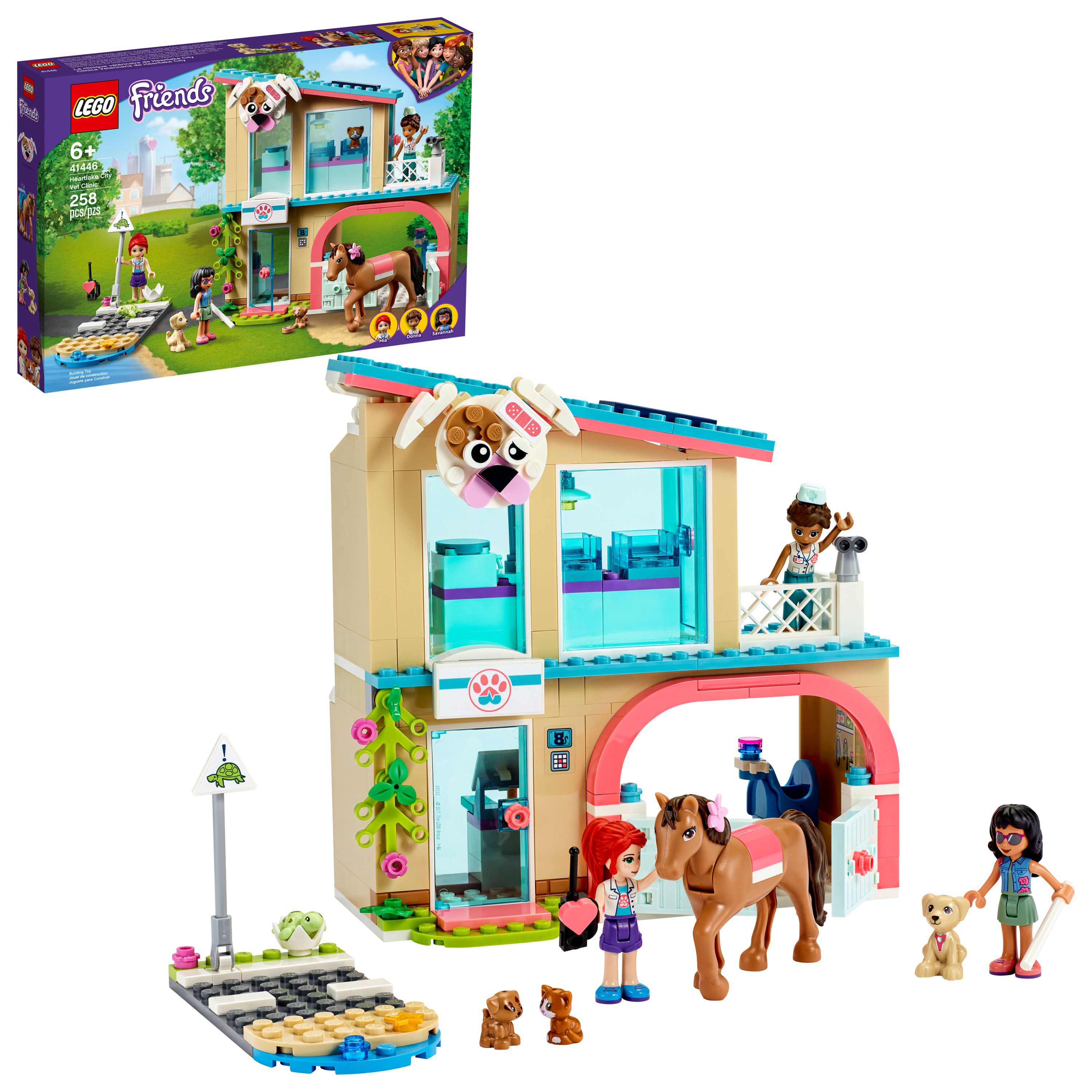 LEGO Friends Heartlake City Vet Clinic 41446 Building Toy With LEGO Friends Mia (258 Pieces) | Walmart (US)