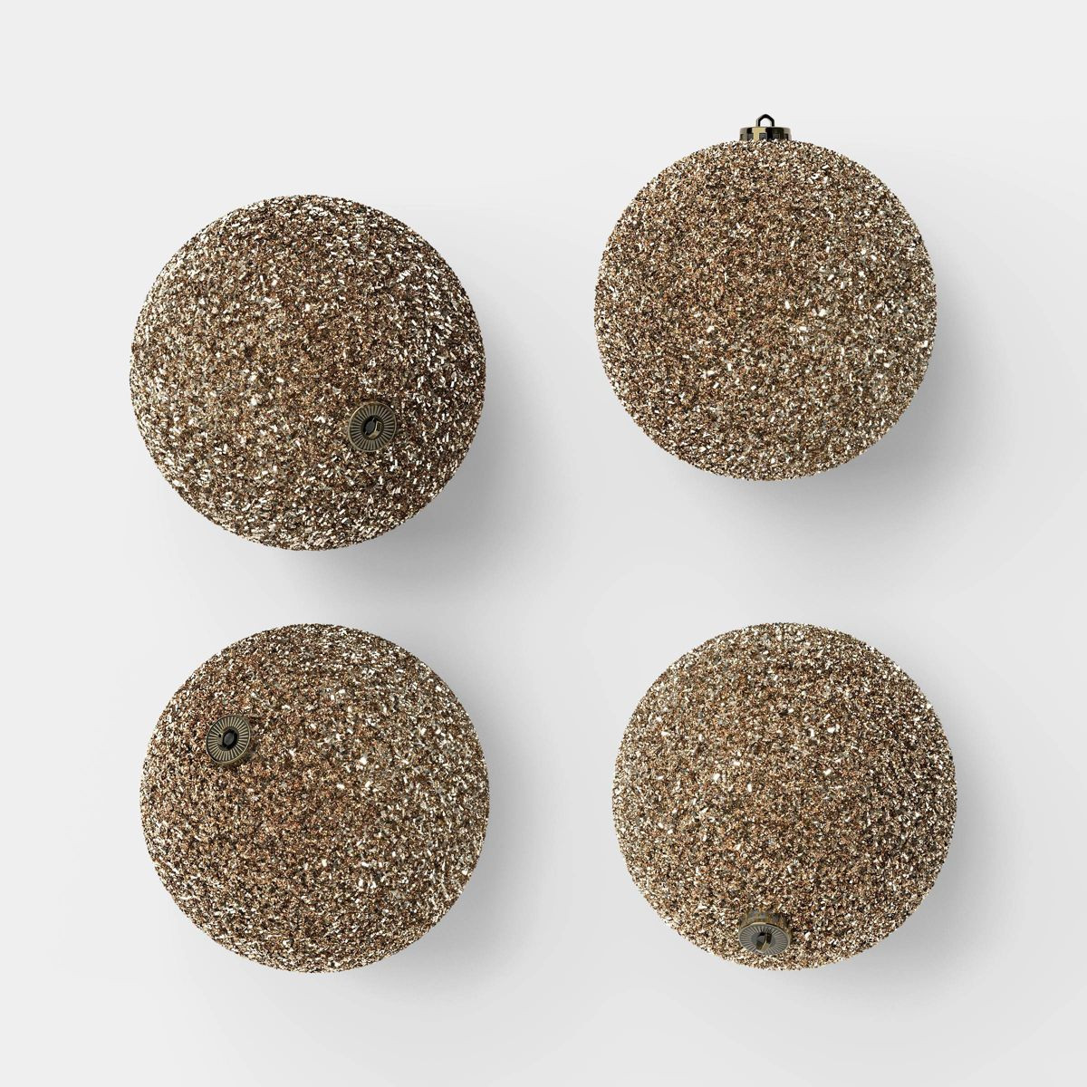 4ct Large Tinsel Ball Christmas Tree Ornament Set Gold - Wondershop\u2122 | Target