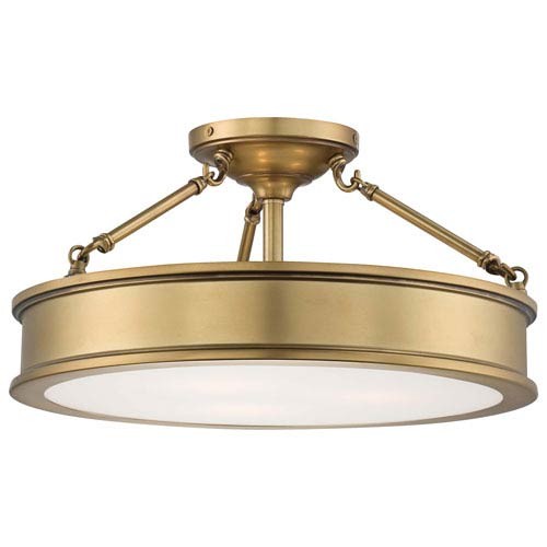 Minka Lavery Harbour Point Gold 3 Light Semi Flush Mount | Bellacor | Bellacor