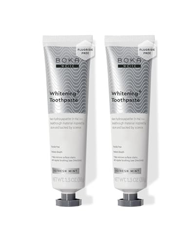 Boka Fluoride Free Toothpaste, Nano Hydroxyapatite Toothpaste, Appropriate for Sensitive Teeth, for Adult, Kids Oral Care - Whitening* Refresh Mint, 1.3 Fl Oz 2Pk US Manufactured | Amazon (US)