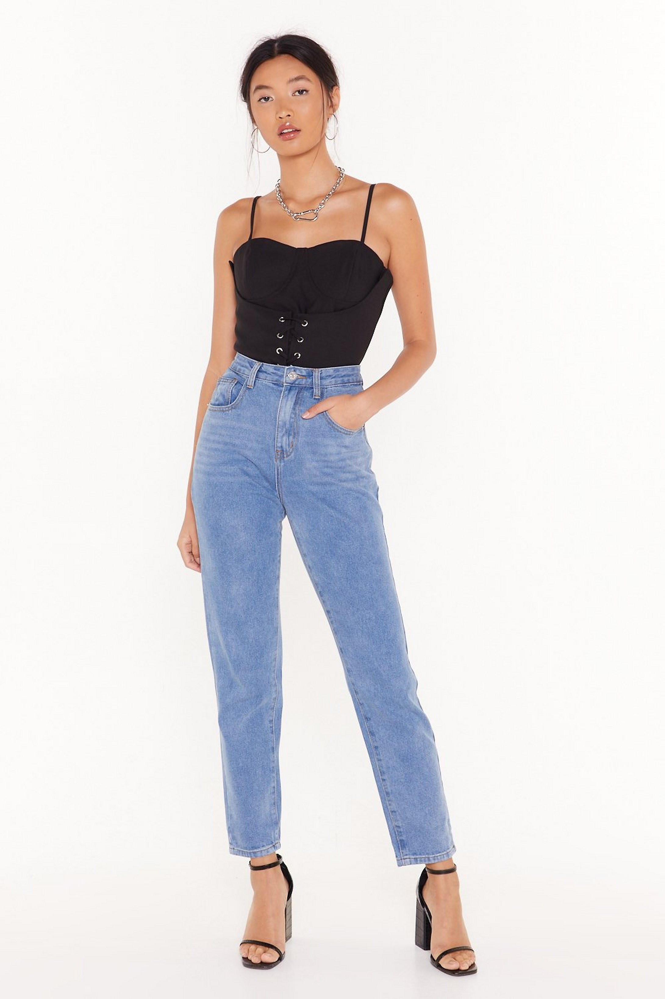 Light Wash Denim High-Waisted Mom Jeans | NastyGal (US & CA)