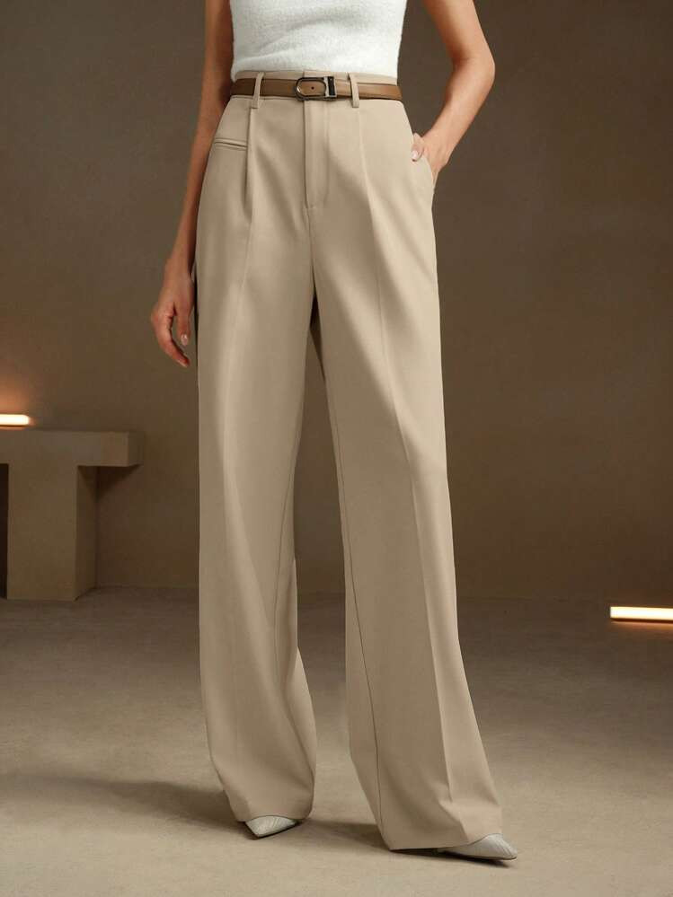 Anewsta Women Elegant Modern Fashion Straight Leg Office Work Pants, Spring And Summer Business Casual | SHEIN