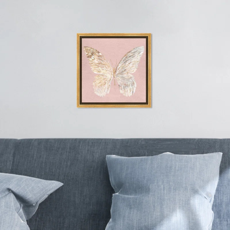 Vantassel " Glam Animals Golden Butterfly Glimmer Blush Insects " | Wayfair North America