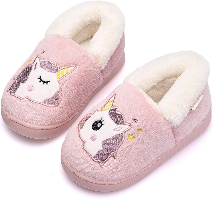 Ainikas Toddler Boys Girls Slippers Fluffy Little Kids House Slippers Warm Fur Cute Animal Home S... | Amazon (US)