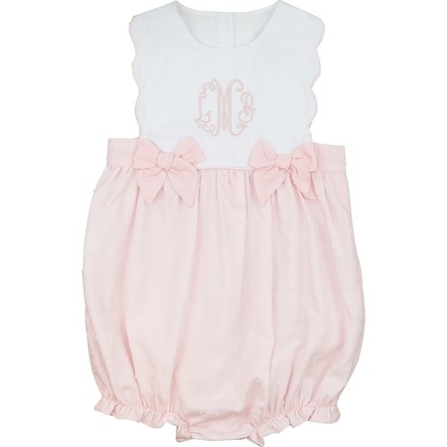 Pink Swiss Dot Scalloped Bubble - Shipping Mid-April | Cecil and Lou