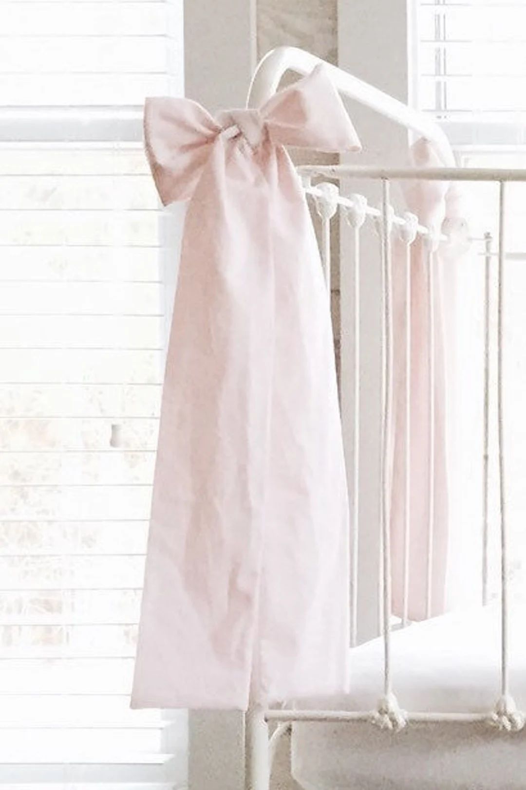 Pink Large Crib Bow, Nursery Decor, Baby Shower Gift, Curtain Tiebacks | Etsy (US)