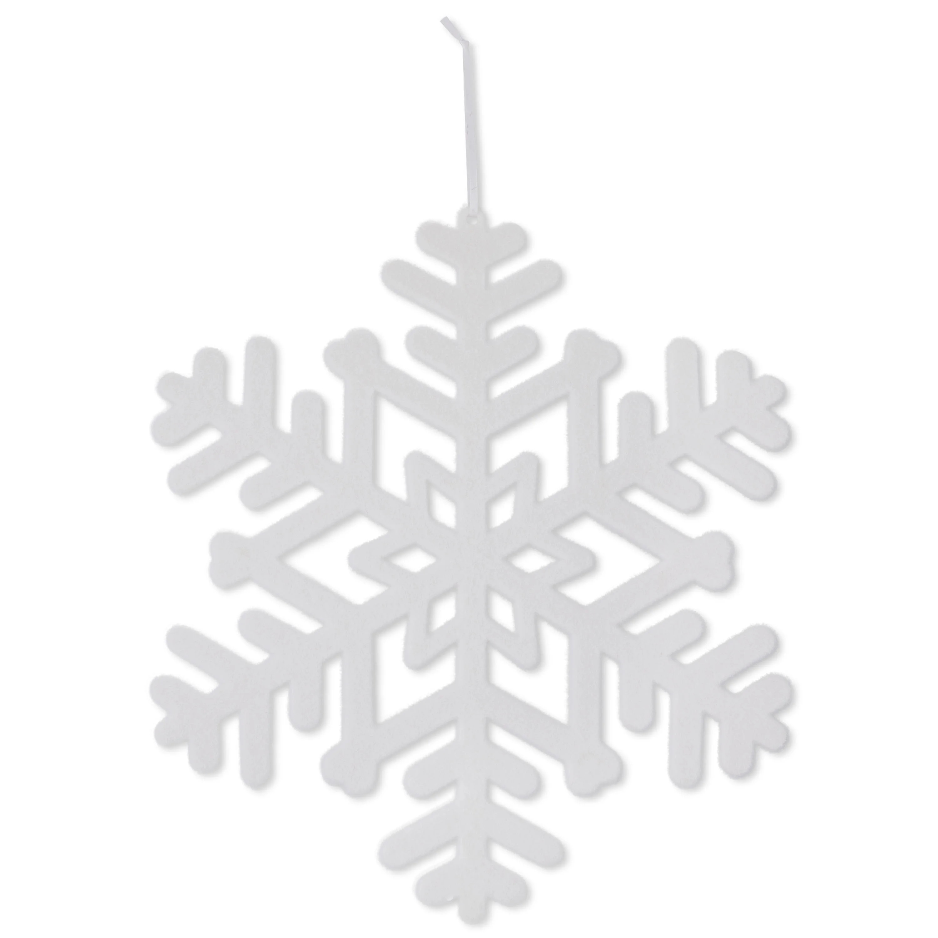 Jumbo White Flocked Snowflake Christmas Ornament, 14 in, by Holiday Time | Walmart (US)