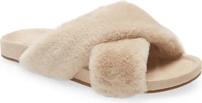 Robin Cream Faux Fur Sandal | Nordstrom