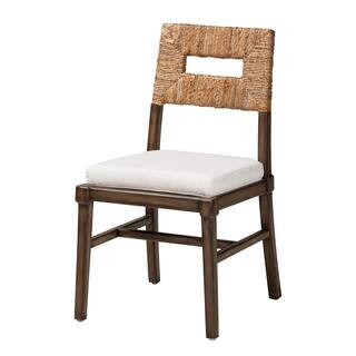 Porsha White and Walnut Brown Dining Chair | The Home Depot