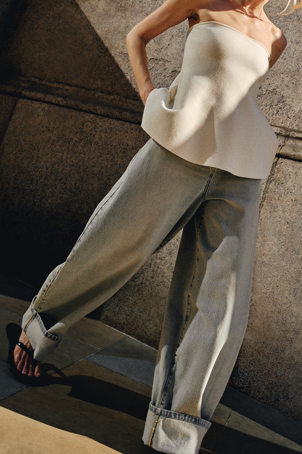 ALIGNE Barrel Leg Jeans - Blue | Christina | ALIGNE UK & EU