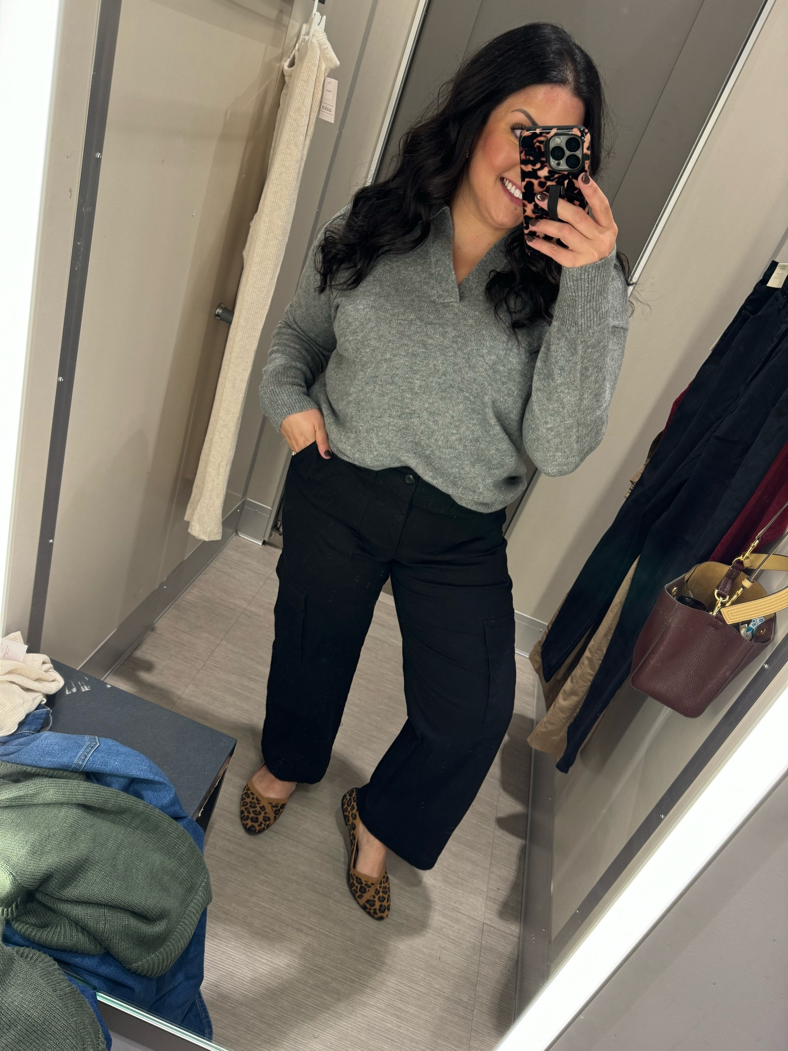 Wearing a L in this collared polo sweater and a size 14 in these black cargo jeans! 

Work outfit, teacher outfit, casual outfit, fall outfit 

#LTKFindsUnder50 #LTKMidsize #LTKStyleTip