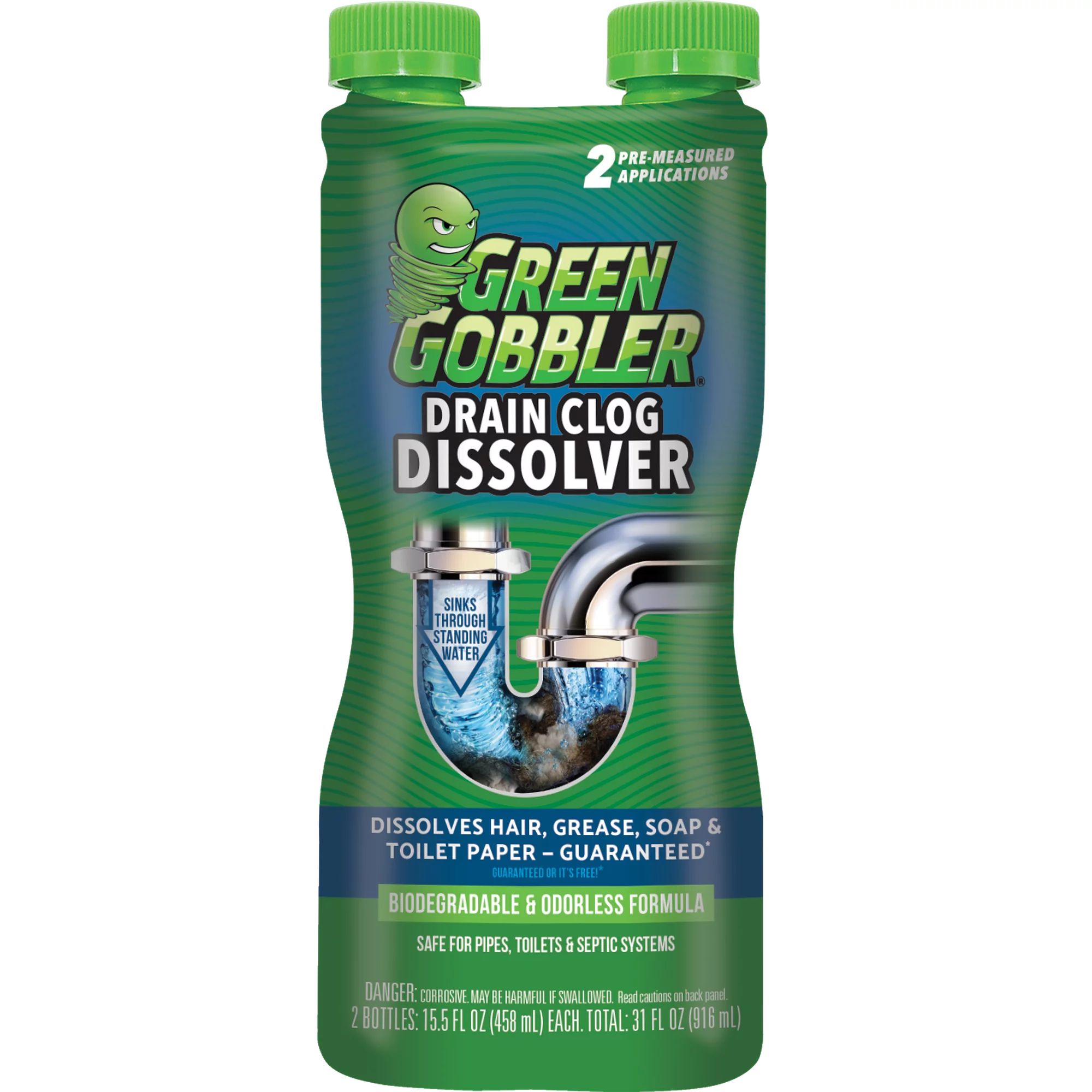 Green Gobbler Drain Clog Remover & Cleaner for Toilets, Sinks, Showers  Septic-Safe,  31 oz | Walmart (US)
