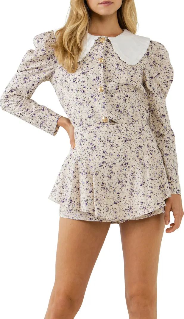 English Factory Floral Print Puff Sleeve Blouse | Nordstrom | Nordstrom