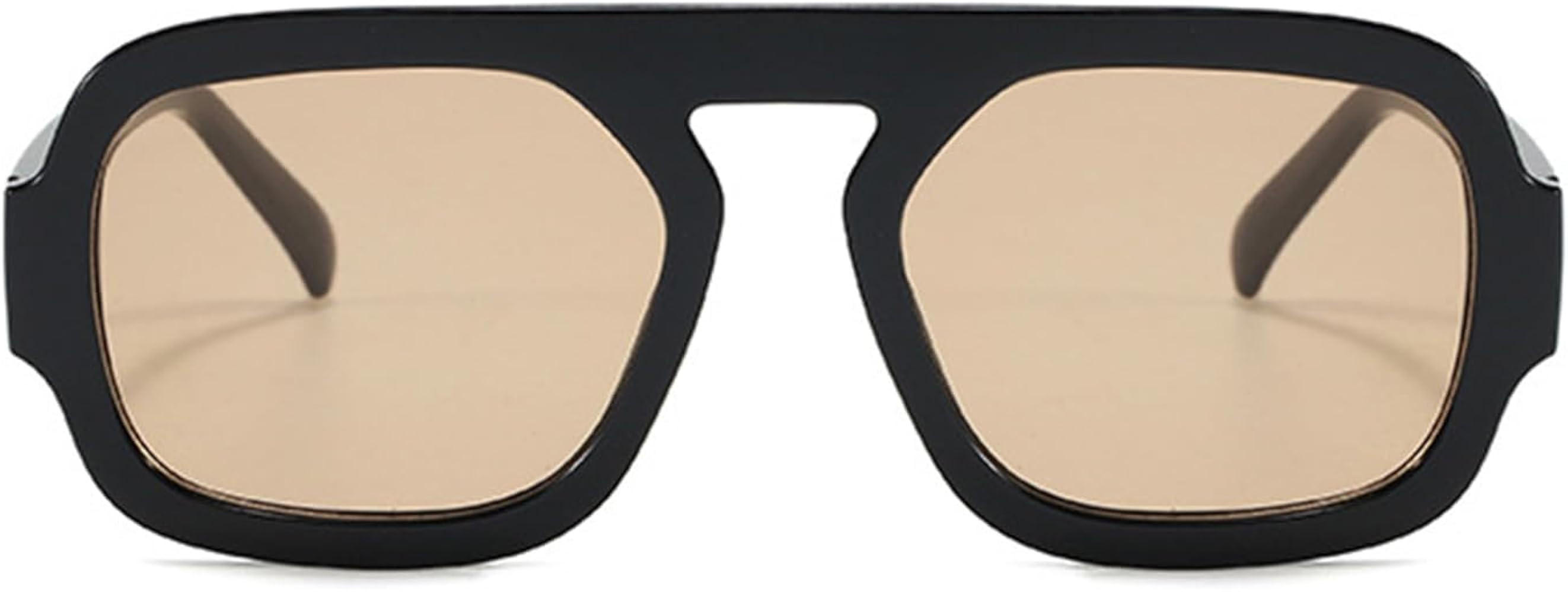 Trendy Hexagon Aviator Sunglasses for Women Men 70s Retro Square Flat Top Geometric Sun Glasses S... | Amazon (US)