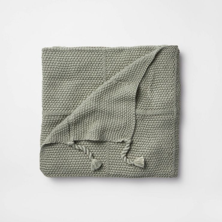 Windowpane Knit Throw Blanket with Tassels - Threshold™ designed with Studio McGee | Target