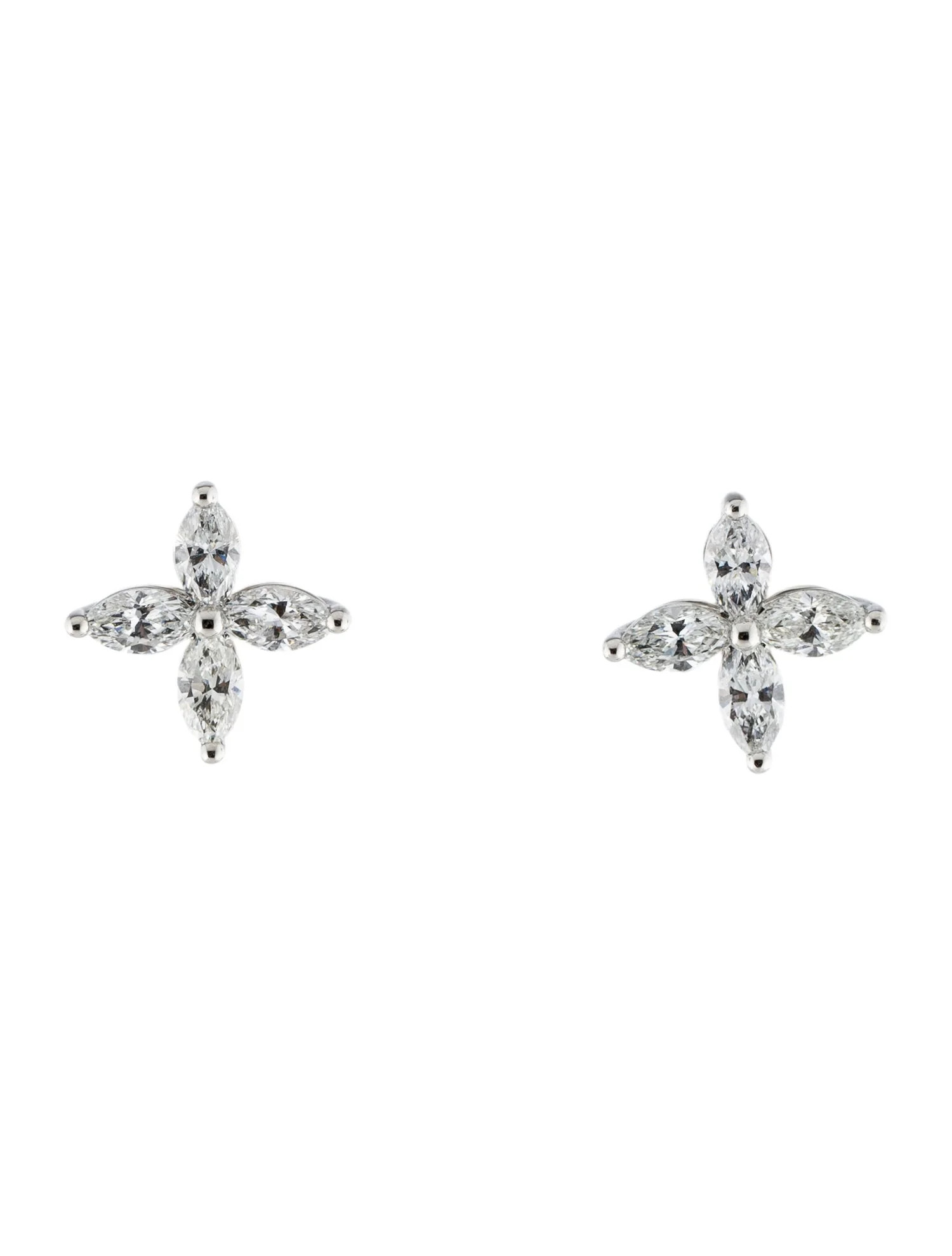 Platinum 1.62ctw Diamond Victoria Stud Earrings | The RealReal