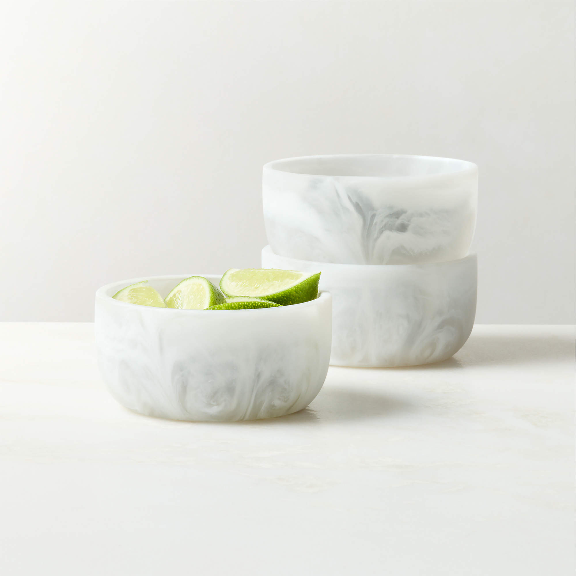Radley White Swirl Resin Mini Bowls Set of 3 | CB2 | CB2