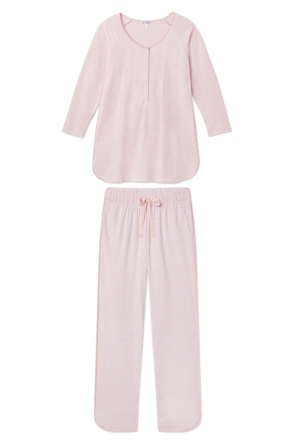 Pima Maternity Long-Long Set in English Rose Stripe | Lake Pajamas