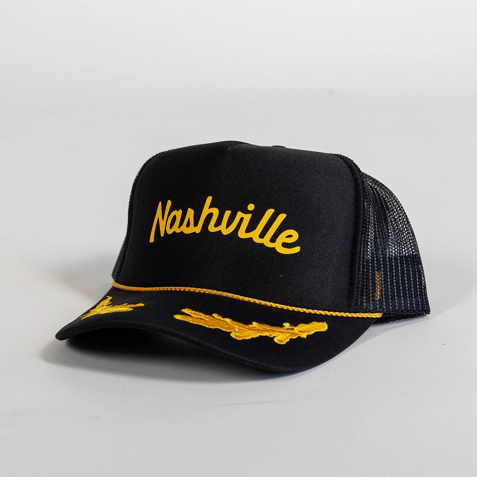 Nashville Nautical Trucker Hat black / gold captain's hat | N. B. GOODS