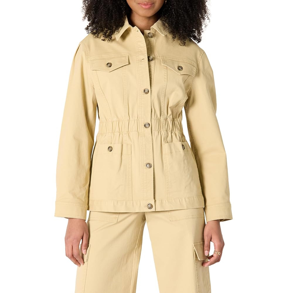 Amazon Essentials Women's Relaxed- Fit Dropped Shoulder Midweight Cotton Twill Jacket | Amazon (US)