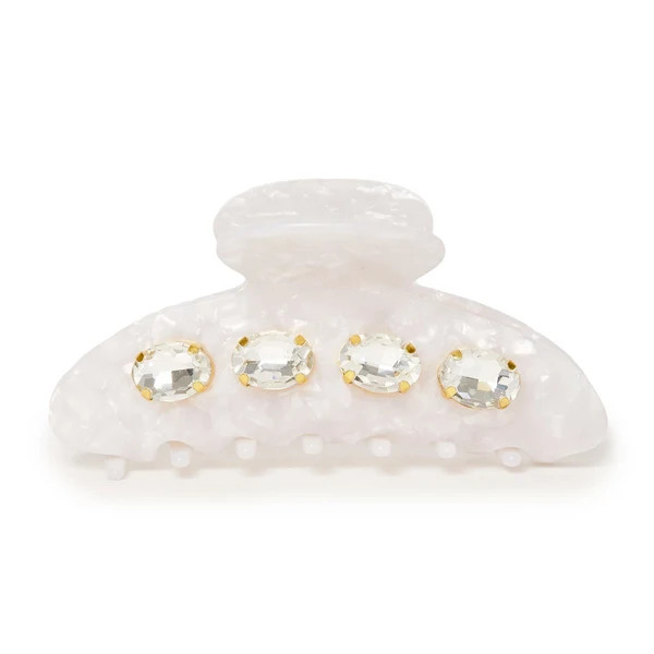MOTHER OF PEARL LARGE CRYSTAL CLAW CLIP | LELE SADOUGHI