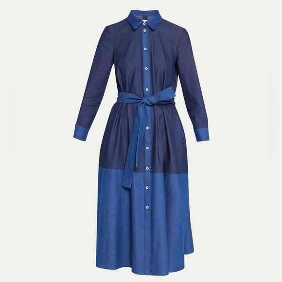 Carolina Herrera Seamed Denim Button Down Shirtdress |Size 14| ASO Meghan Markle | Poshmark