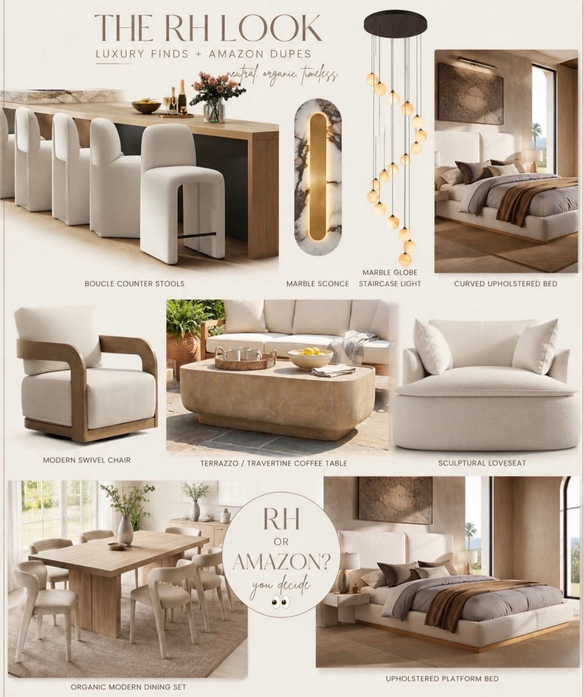 Restoration hardware look for less 
Trending
Amazon home
Home inspo
Neutral decor

#LTKwedding #LTKhome #LTKstyletip